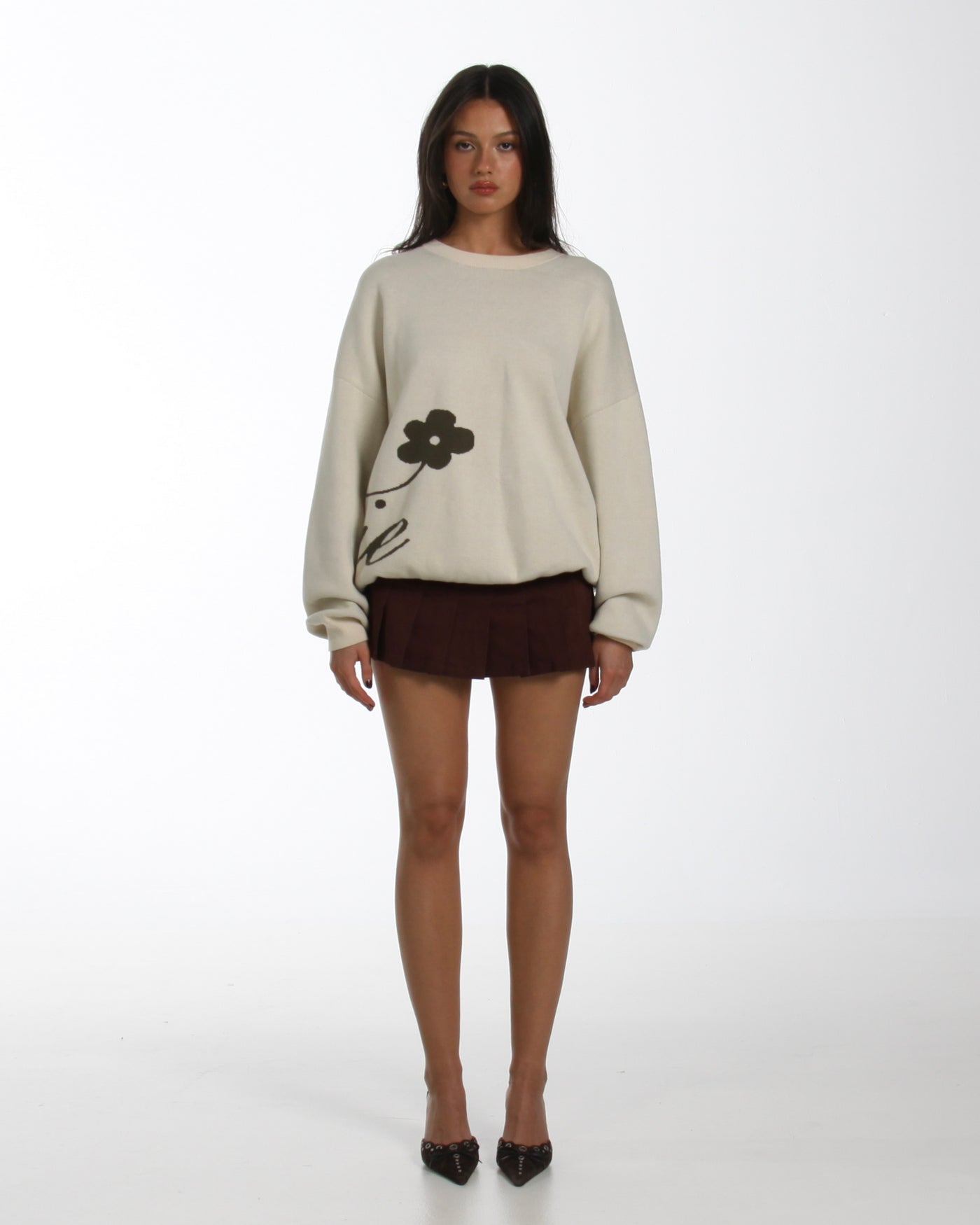 Cursive Sweater Neutral
